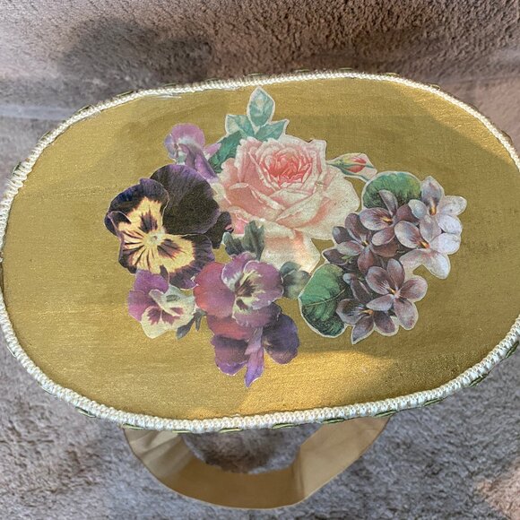Katherines Collection Vintage (90's) Victorian Purse/Basket with Ribbon Handles - Picture 4 of 6